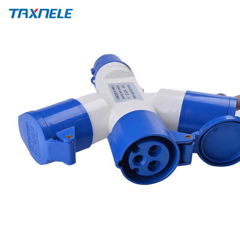 Industrial Multi-functional 3 Pin 16A 220V 2P+E 1 Plug 3 Connnector Waterproof Dustproof IP44 Three-way Plug Socket