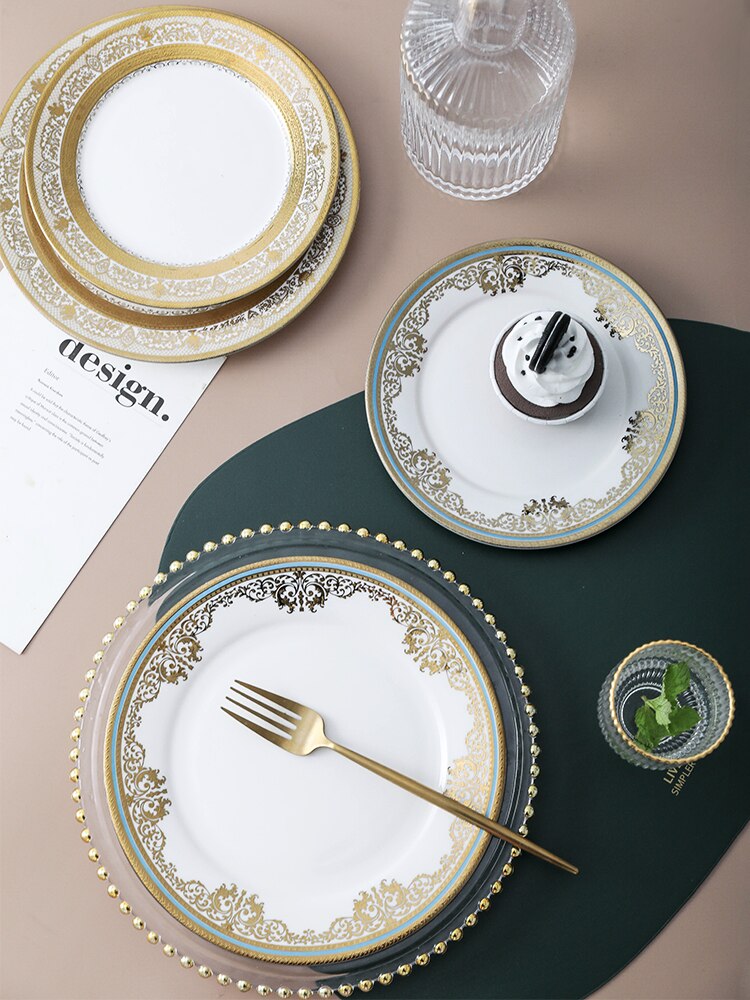 Light Luxury Phnom Penh Ceramic Plate Net Red Dinner Plate Home Pasta Steak Large Plate