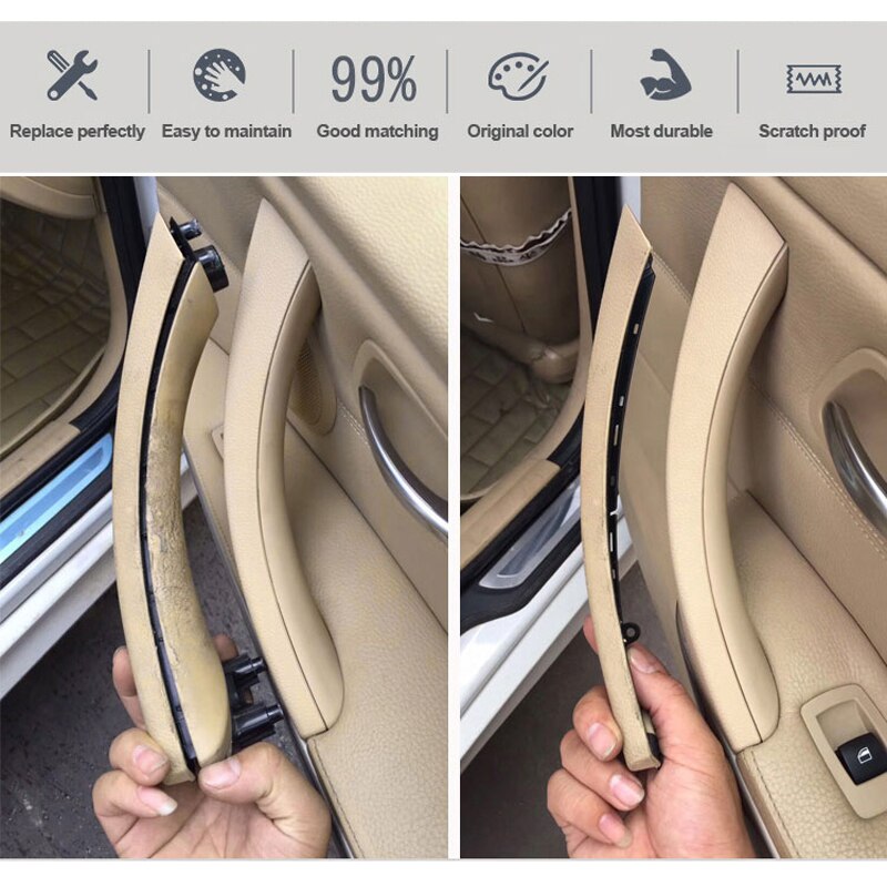 For BMW 3 Series E90 E91 E92 Original Inner Door Handle Panel Pull Trim Black Beige Gray Right Left Cover 2004 Accessories