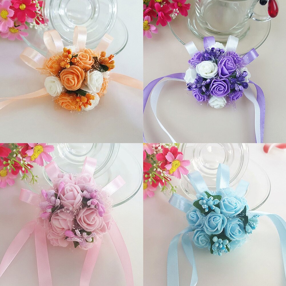 Wrist Corsage Bridesmaid Sisters Hand flowers Artificial Bride Flowers For Wedding Dancing Party Decor Bridal Prom Accessories