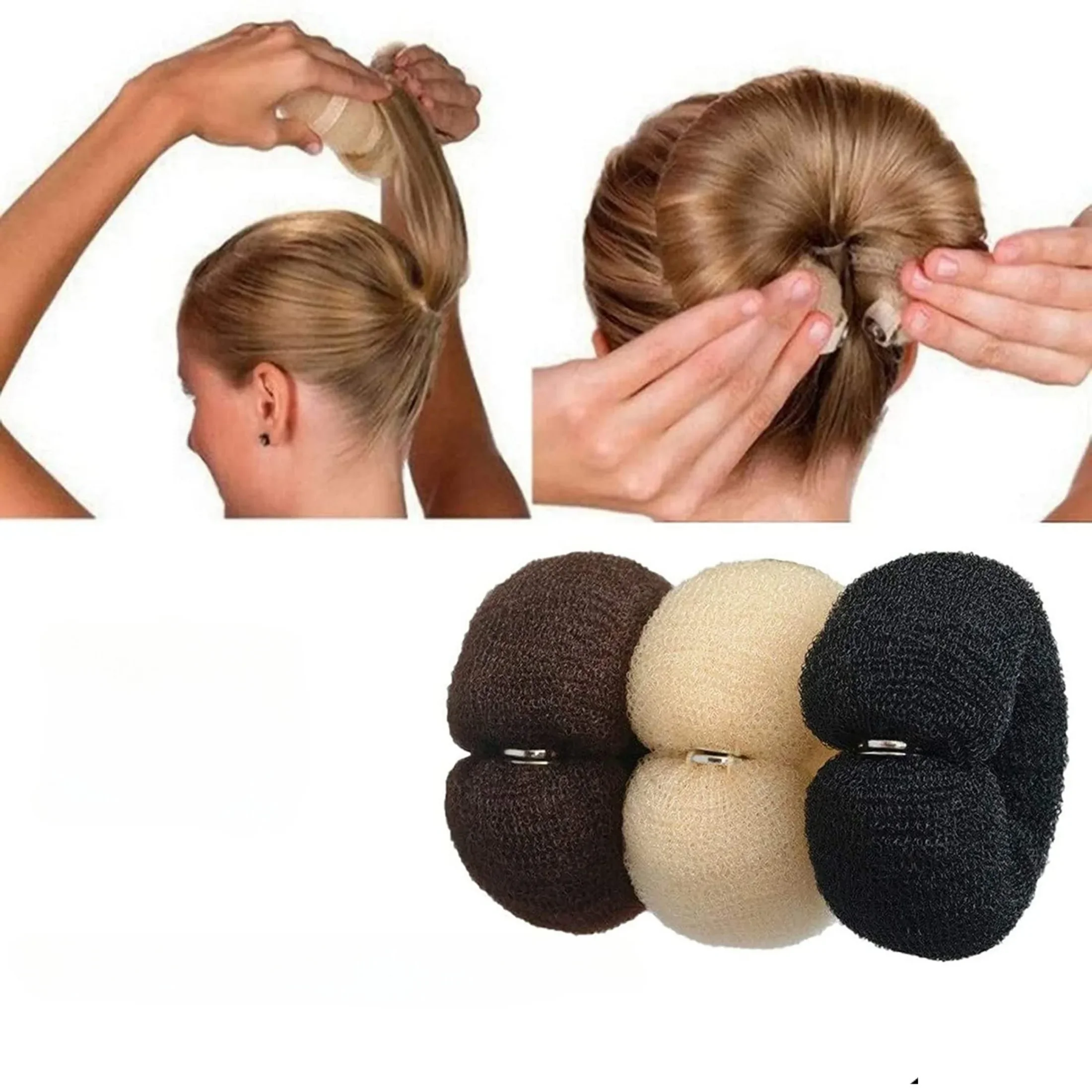 Criador de coque de cabelo para meninas e mulheres, Magic Foam Sponge, Easy Big Ring, Hair Styling Tools, Acessórios para penteado, Donut Fashion