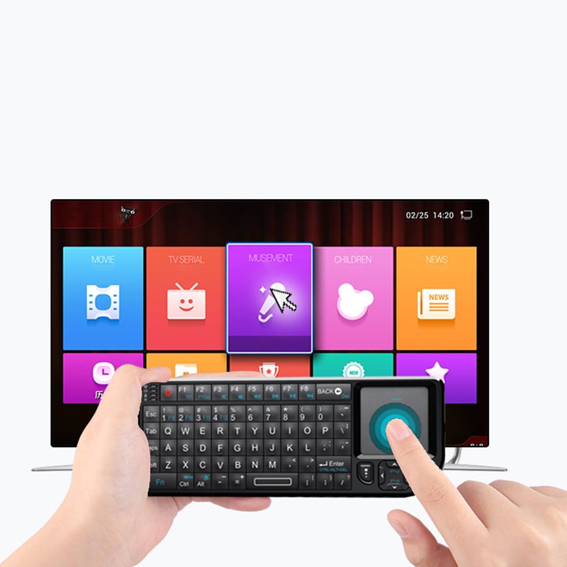 Mini 2.4g trådlöst tangentbord med pekplatta bakgrundsbelysning för smart tv för samsung lg android tv box för pc bärbar dator htpc