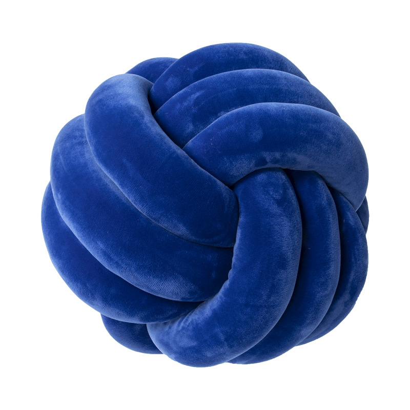 Summer Soft Couch Bench Cushion Velvet Knot Pillow on Lounge Chair Backrest Pad: Blue / 40x40cm