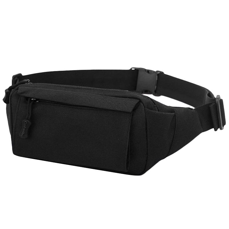 Pochette de ceinture pour homme homme Vintage sac poitrine sac à bandoulière avec 3 poches Nylon minitaire multifonction taille ceinture Bum sac école noir: Default Title