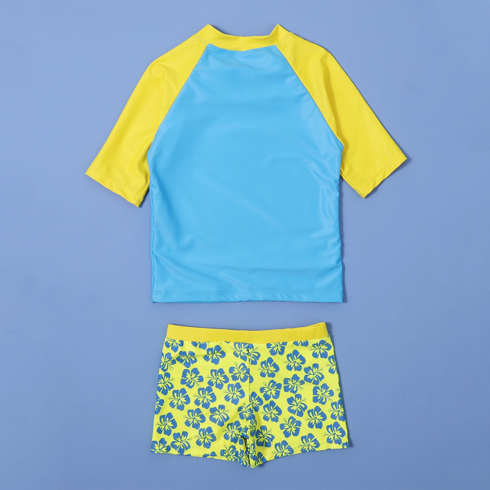 2-14 ans Garçons Maillot De Bain Enfant En Bas Âge Enfants Garçons Requin Floral Maillot De Bain Manches Courtes Maillot De Bain D'été Tenues Ensemble Vêtements De Natation Costumes