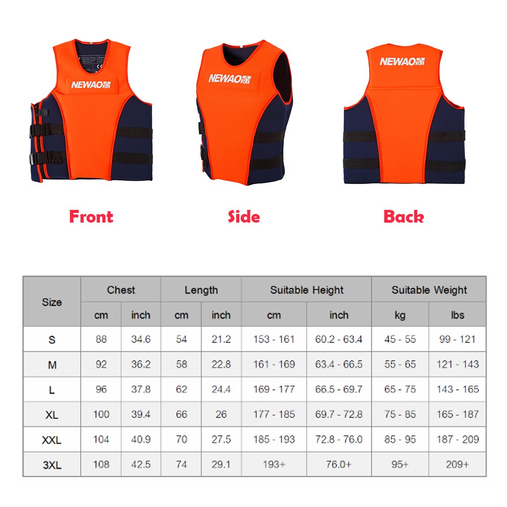 Neopreen Volwassenen Reddingsvest Veiligheid Life Vest Voor Water Sport Ski Drifting Zwemmen Varen Size S-XXXL Mannen Zwemvest Surfen