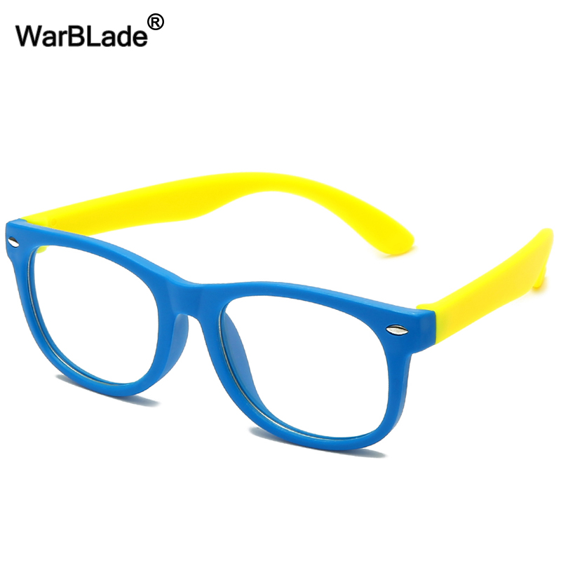WarBLade Anti Blue Light Kids Glasses Children Square Optical Frame Eyeware Boy Girls Computer Transparent Eyeglasses UV400
