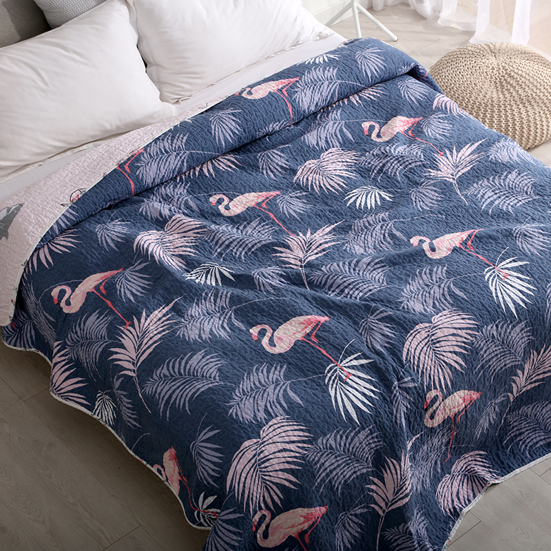 Tegneserie sommer dobbelt etterslep vattert tynn dyne quilt sengeteppe kaster teppe quilting tepper rutete bomull 1pc# sw
