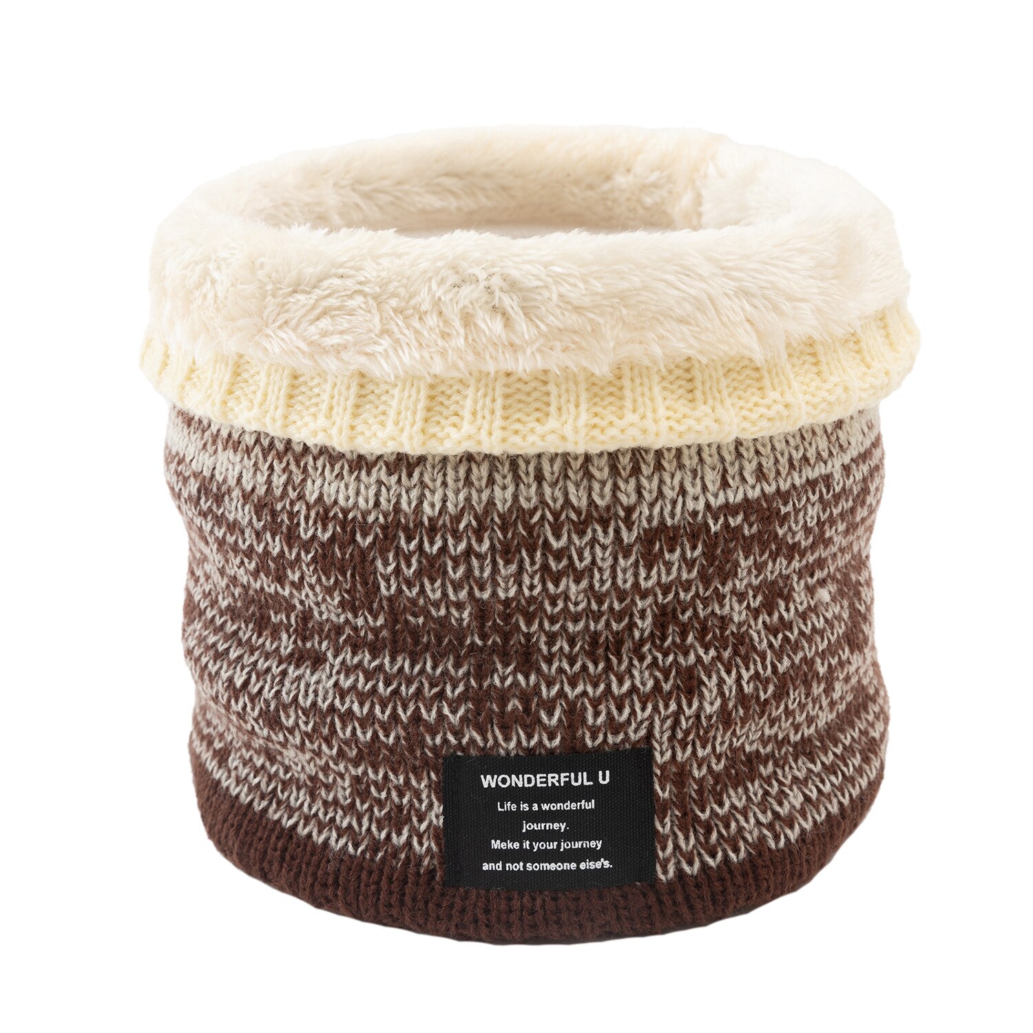 Winter Unisex Warm Knitted Ring Scarf Fleece Inside Elastic Knit Plush Scarves Men Women Thick Warmers Cotton Snood Neck Ring: 9