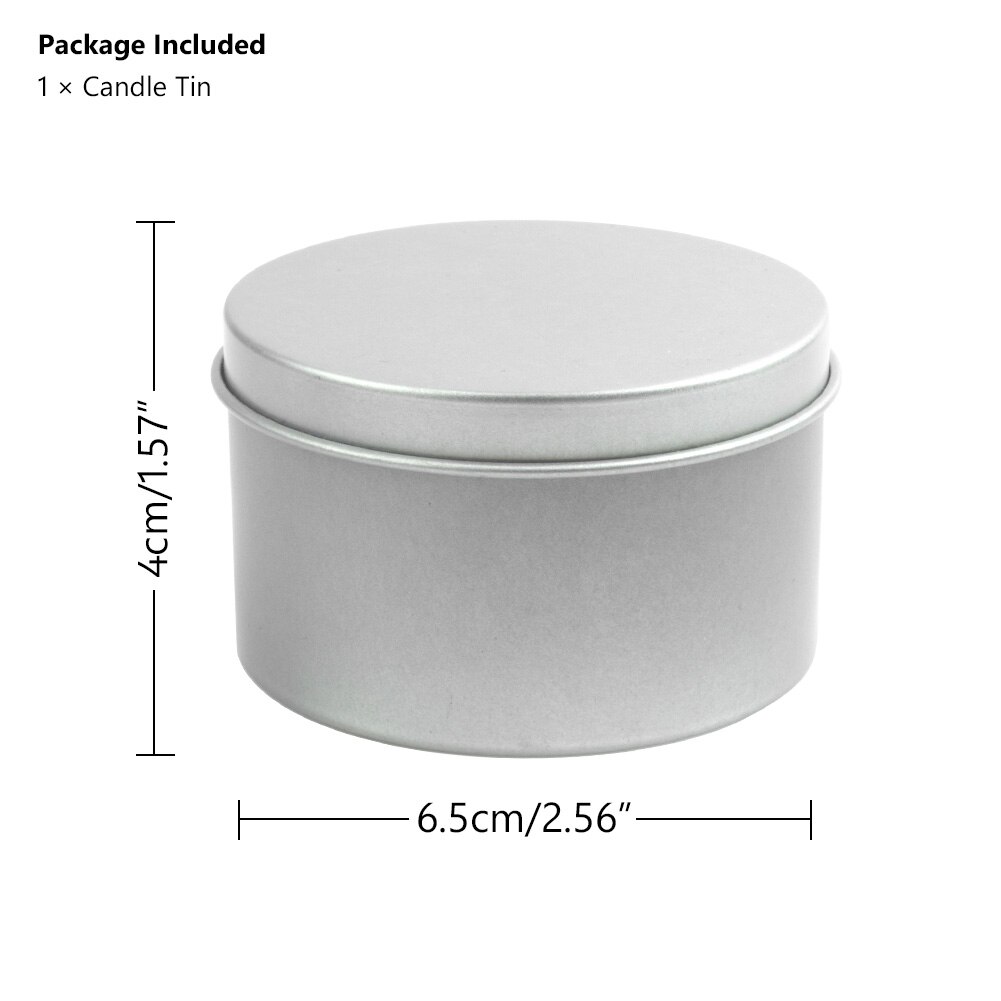 Candle Making Supplies DIY Candle Beeswax Arts Crafts Tin Jars Wick & Holder Supplies Candle Make Pouring Pot Candle Tins: 1x silver candle tin