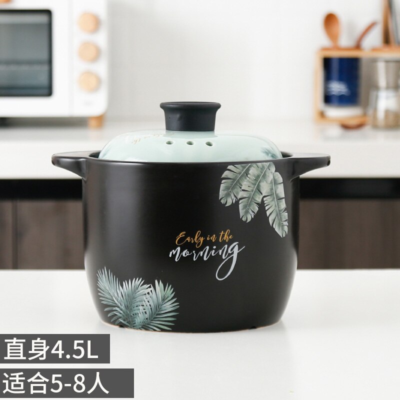 Ceramic casserole direct fired domestic soup health preserving pot cookware set pots and pans ceramic stew pot: Leaf Casserole-4.5l