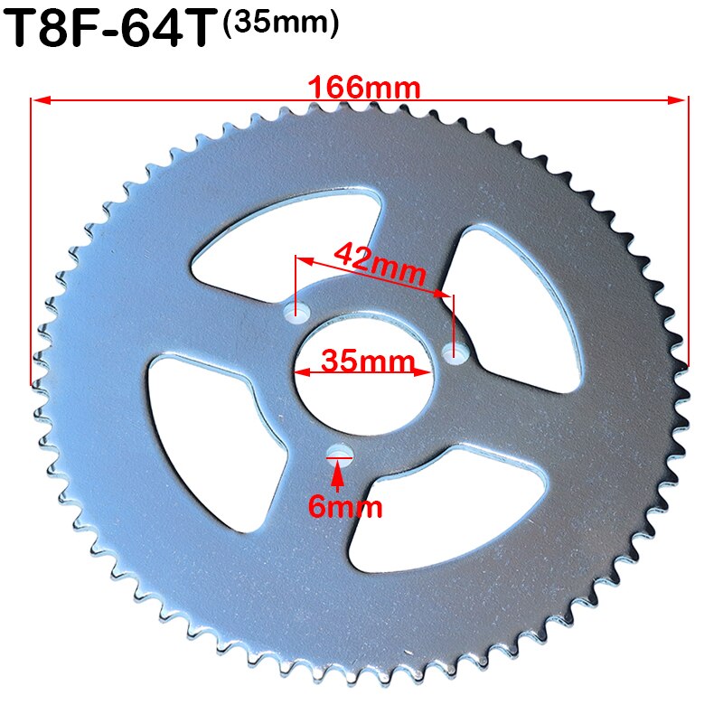 T8F 38T 44T 54T 64T 74T tooth 29/35/54MM Rear Sprocket Mini Moto ATV Quad Dirt Pit Pocket Bike Cross Motorcycle 47cc 49cc Parts: Pink