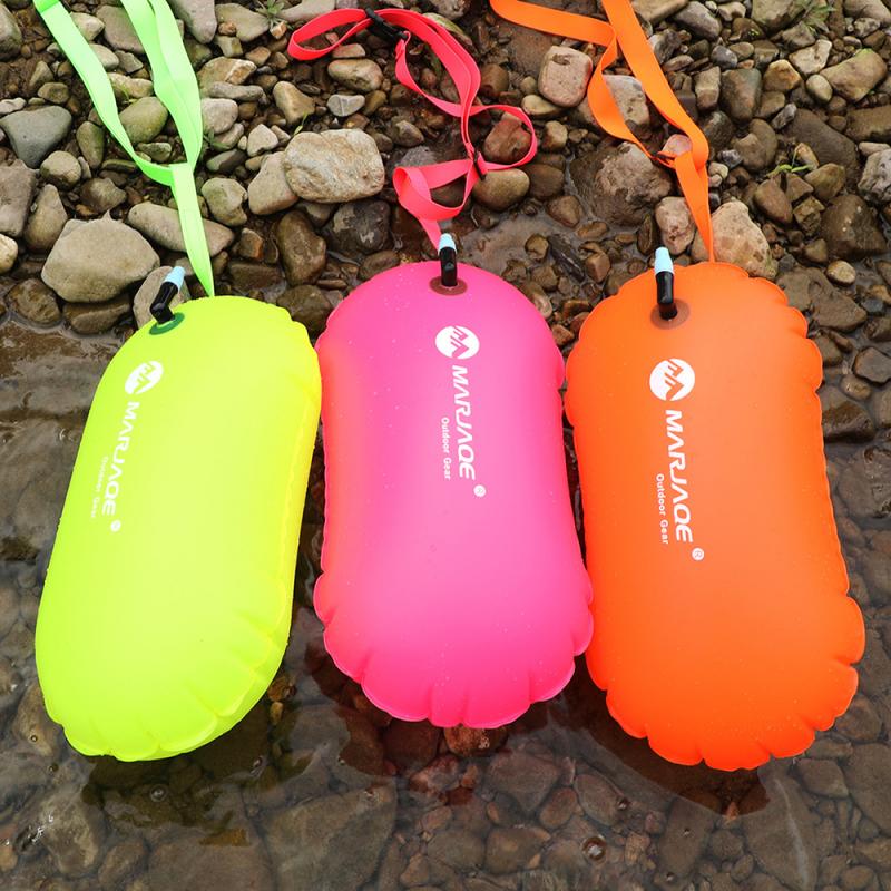 Inflatable Swim Buoy Safety Float Waterproof Air Dry Bag Open Water Swimming