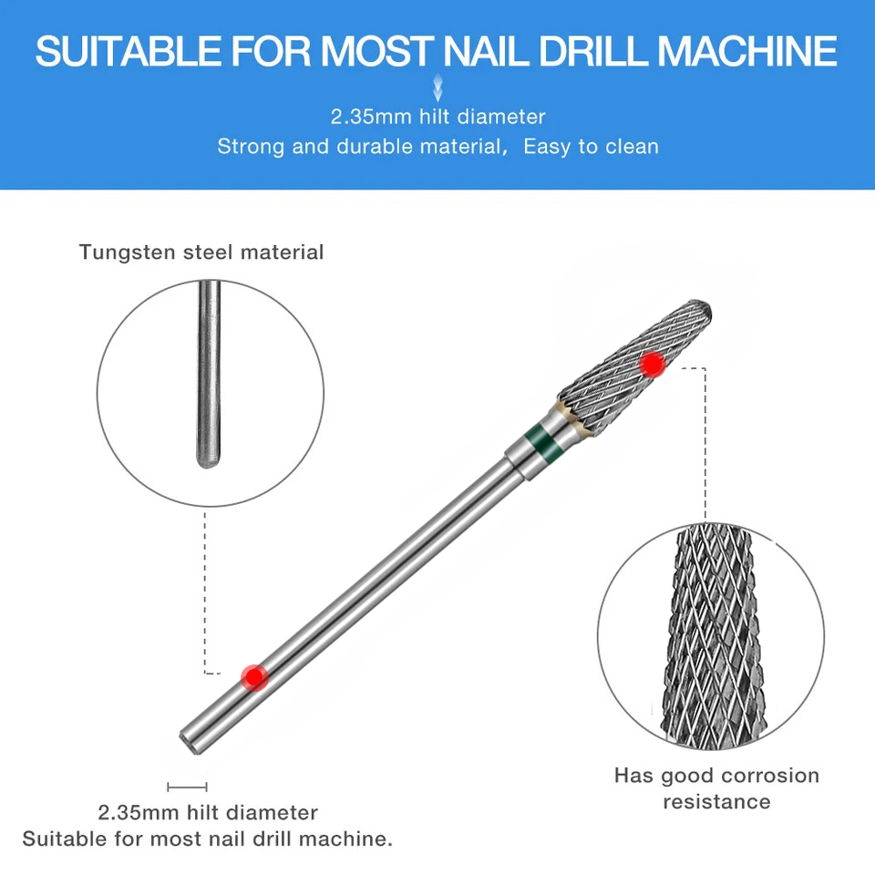 1 pièces foret à ongles en carbure appareil limes à ongles fraises électriques pour manucure fraises outils de pédicure