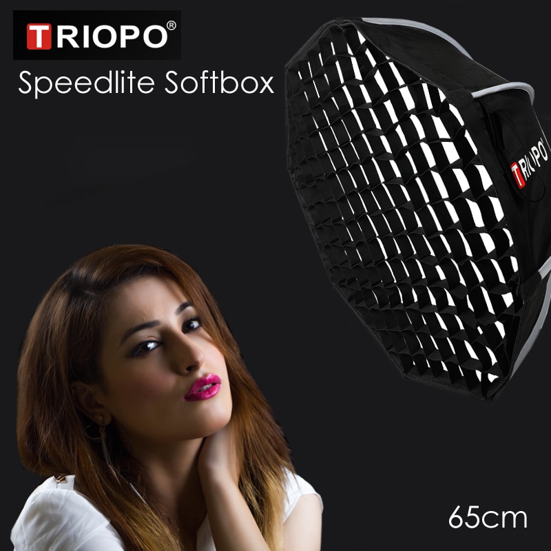 Triopo Draagbare Flash Speedlite Softbox W/Honeycomb Grid 65 Cm Foto Outdoor Octagon Paraplu Soft Box Voor Canon Nikon godox