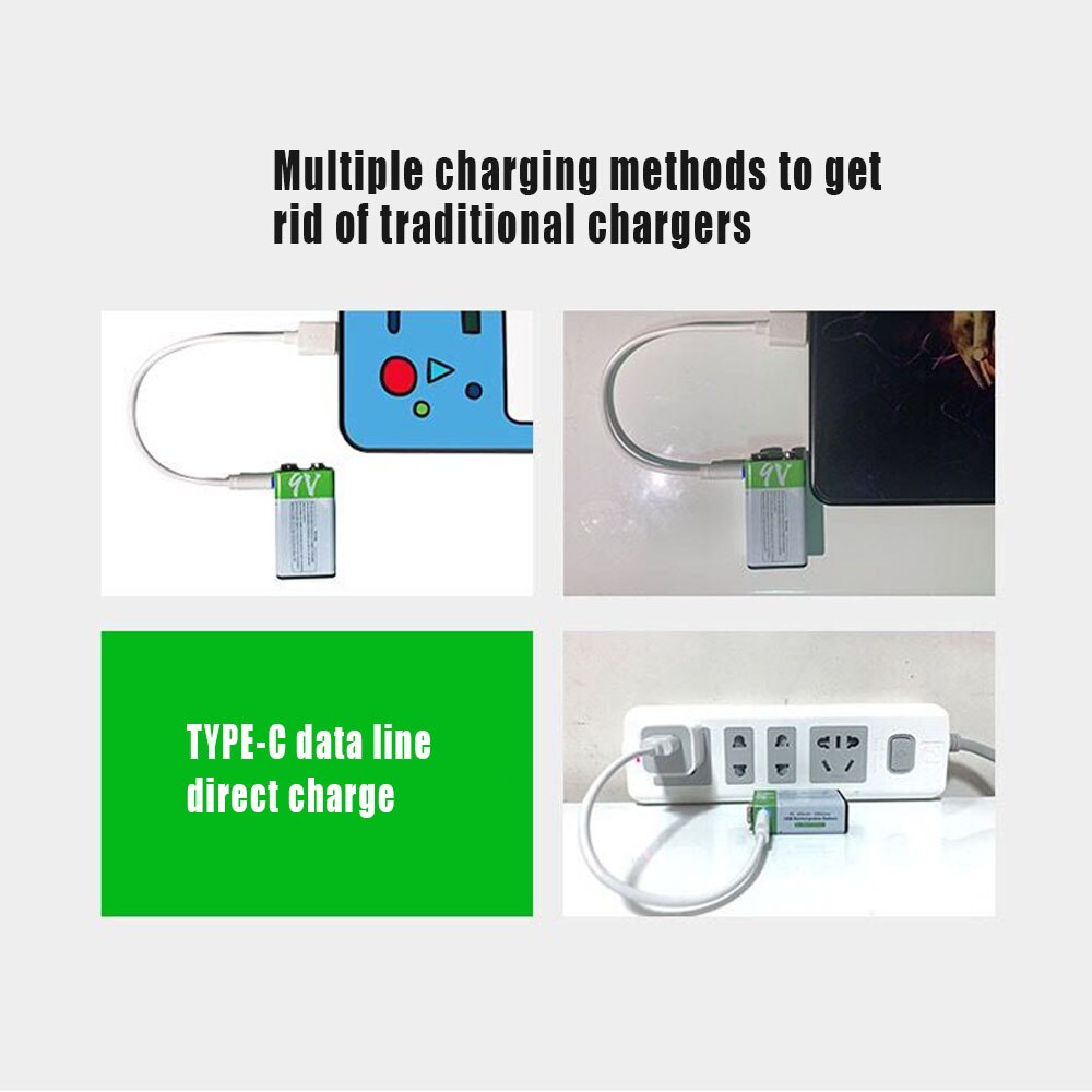 2-10PCS 9V 6F22 650mAh USB lithium Rechargeable battery 9 V li-ion batteries for Multimeter Microphone Toys Remote Control