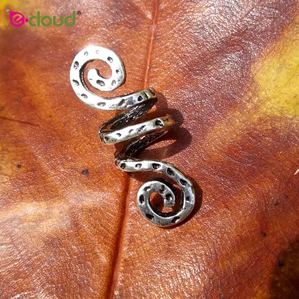 20 stks/partij Haar Kralen Ringen-Dreadlock Haar Accessoires Norse Spiraal Haar Coils Lente Kralen voor Braid Baarden Haar Hangers