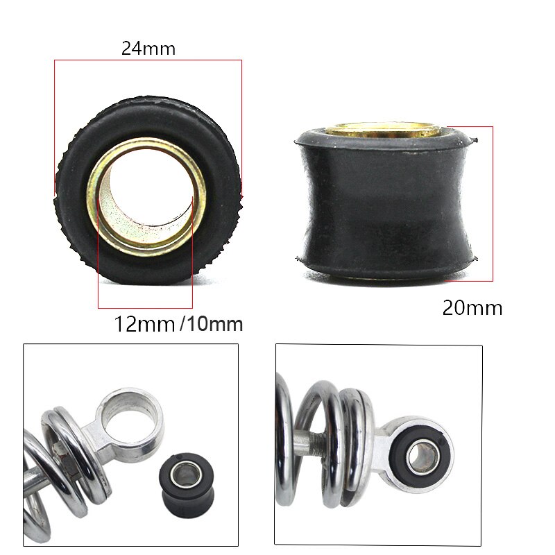 8pcs/lot Motorcycle Scooter Rear Shock Absorber Rubber Sleeve Cushion Rubber Ring 10mm 12mm Rear Shock Absorber Bushing