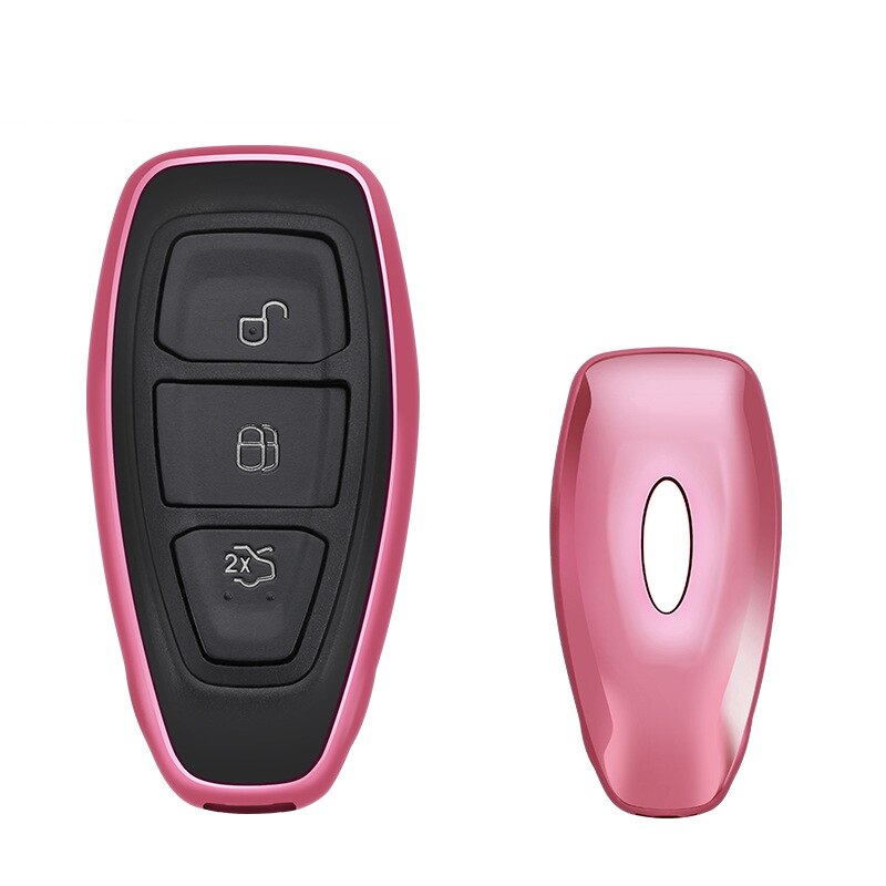 Ford Focus Mondeo-porte-clés de voiture | Doux, en TPU, pour accessoires de voiture, porte-clés de style intérieur de voiture: B-Pink