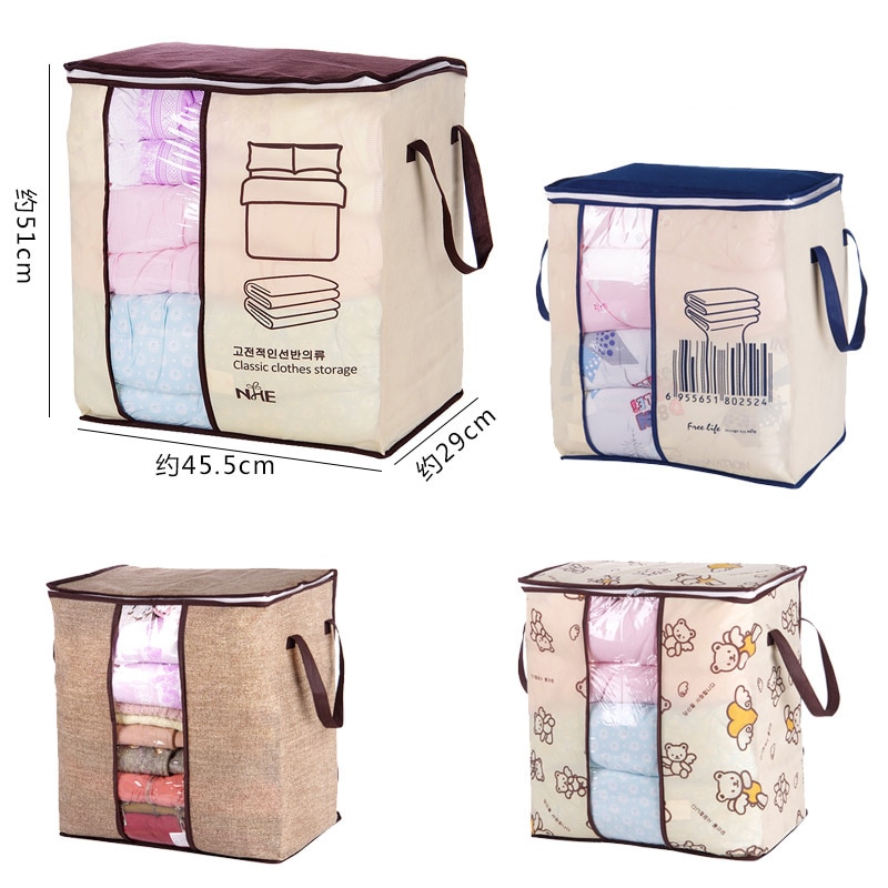 Doorschijnende Kleding Quilt Onder Bed Opbergtas Doek Doos Draagbare Rits Quilt Organizer Home Slaapkamer Organizer