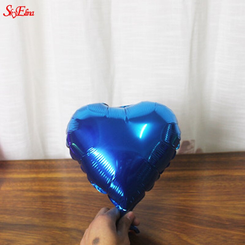 Ballons à hélium en forme de cœur 10 pouces | Rose, or, rouge et Rose, ballons pour fête d'anniversaire et mariage, fournitures pour la saint-valentin, 6Z: blue