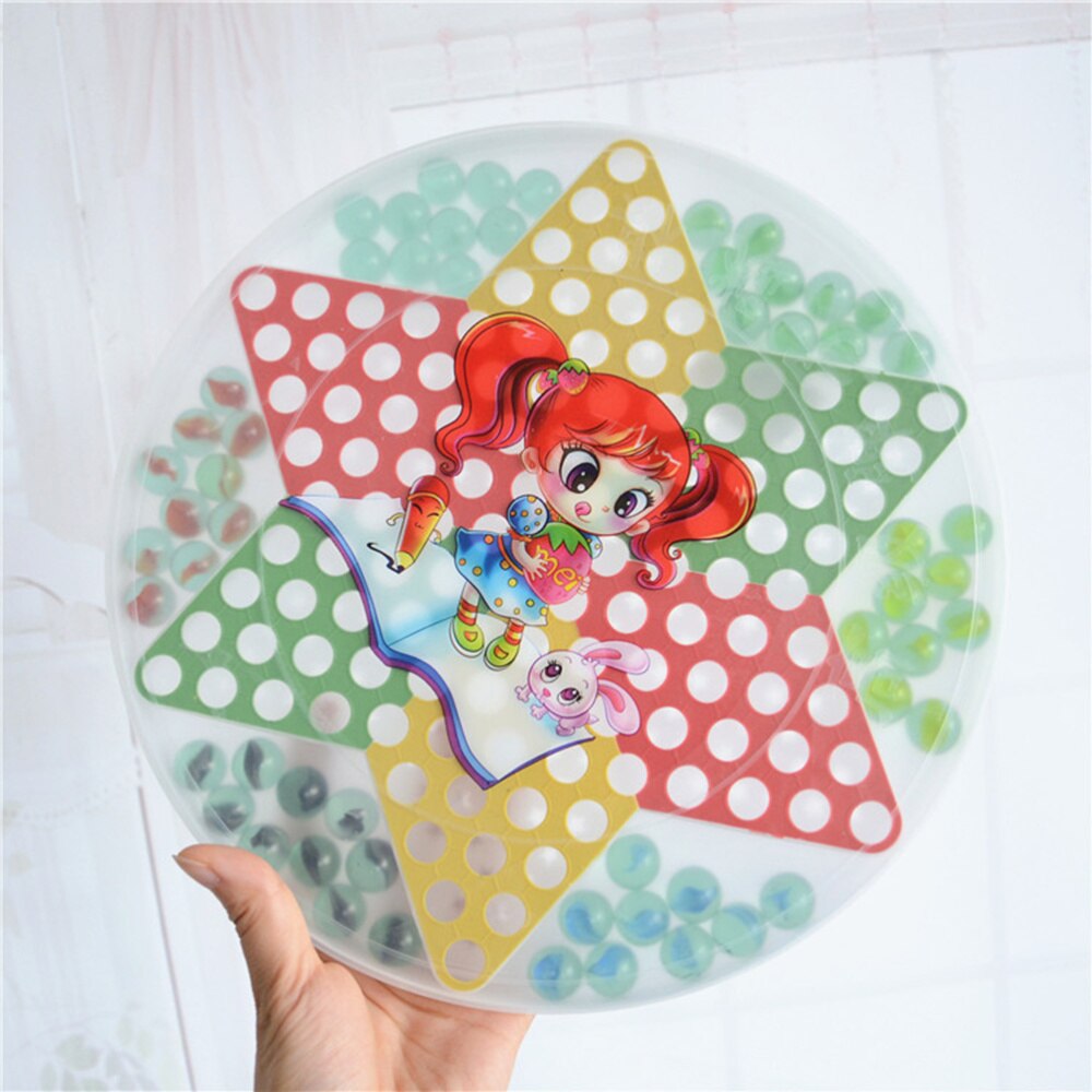 Glass Bead Checkers Educational Game Interactive Flying Chess Intelligence Trainer for Kids Children