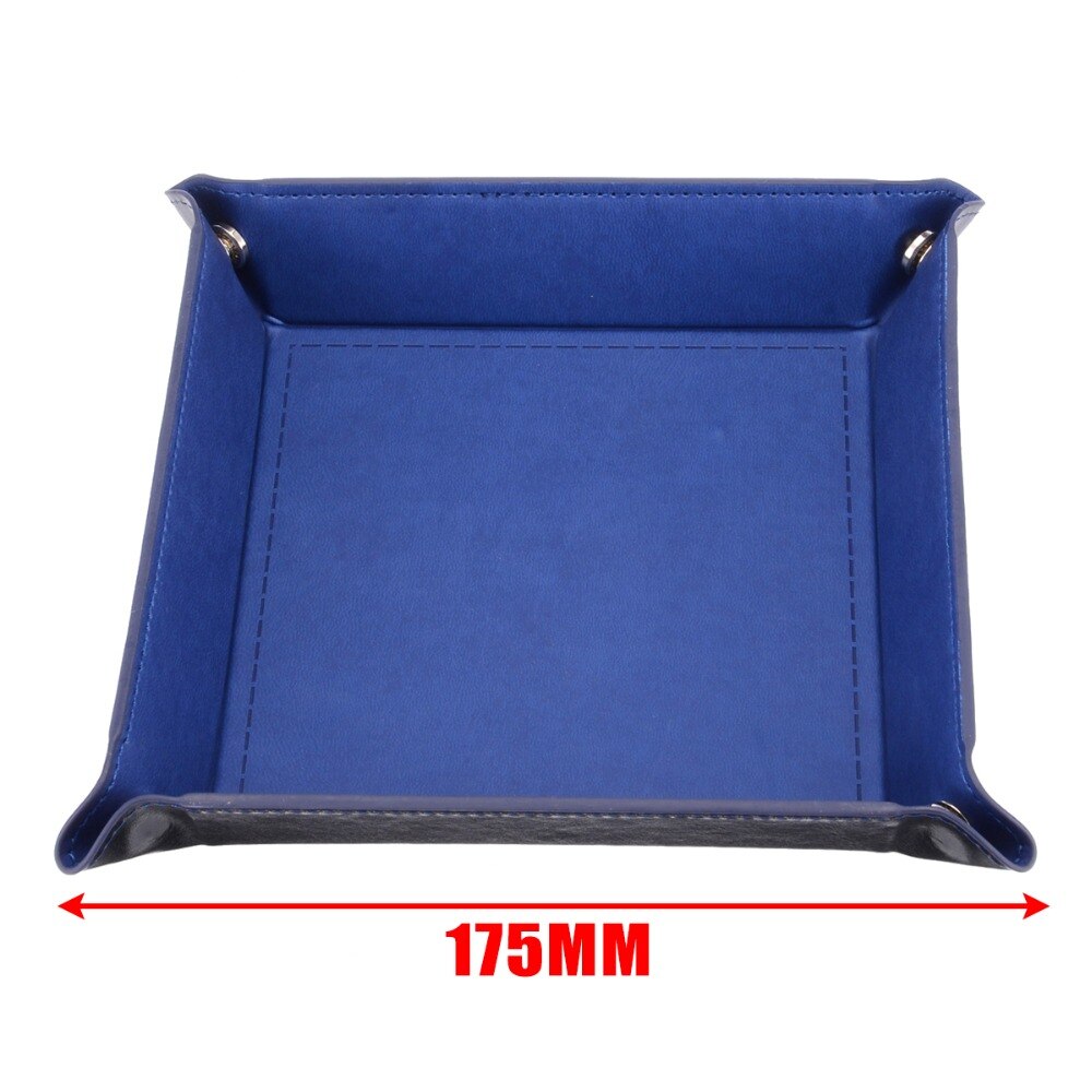 Offres spéciales plateau à dés bleu bureau Table pliable en cuir PU dés boîte de rangement pour dés jeux de Table