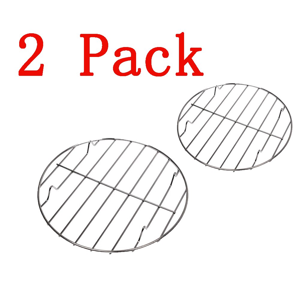 2 stuks roestvrijstalen barbecue grill kook bbq vervanging rond 25,28cm, voor bakplaat, ovenbestendig,