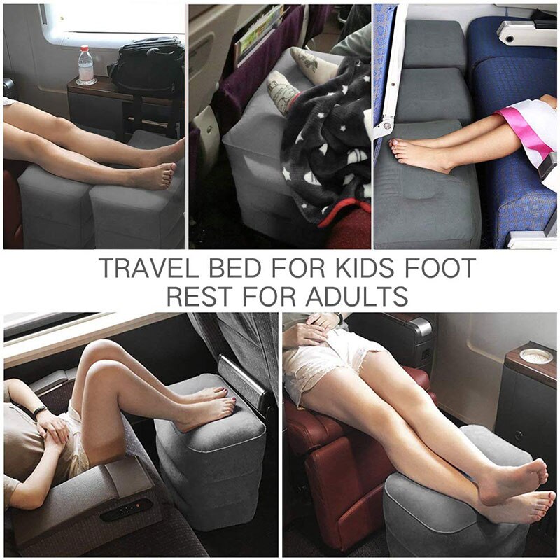 Børn flyvning sovende fodstøtte pude hvilepude på fly bil bus fodstøtte pude oppustelig rejse fodpude togподушка