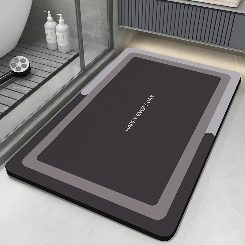 Kiselgur badmatta badrumsmatta absorberande halkfri golvfotmattor snabbtorkande duschmatta toalettmatta dörrmatta tvättbar: 1 m2 / Vinröd