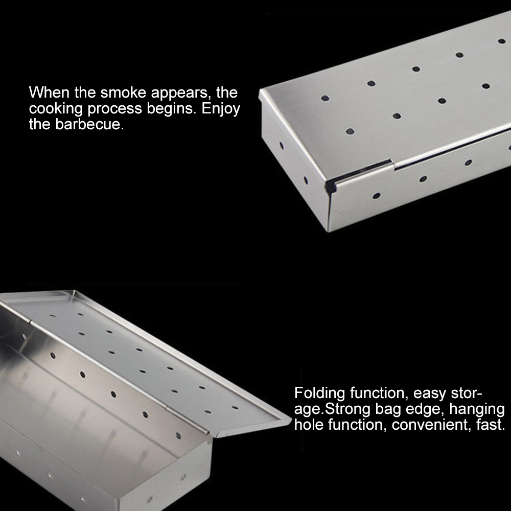 Outdoor BBQ Products Stainless Steel Smoker BOX BBQ Stainless Steel Smoke Box Cooking Tools Bacon Mini Kitchen Tools