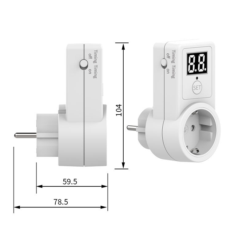 EU Plug Countdown Switch Two Digit Display Countdown Timer Time Control Telephone Battery Electric Vehicle Charging 10A 50Hz