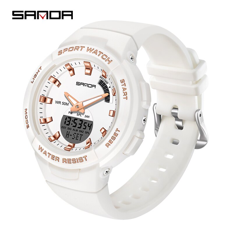 SANDA 6005 Children Sport Digital Watch Men Wristwatch Stopwatch Alarm Students 12/24 Hour Clock Relogio Masculino: Rose