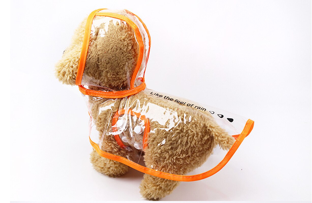 Poncho imperméable pour chien, manteau de pluie réfléchissant, vestes imperméables à capuche, vêtements d'extérieur, fournitures pour animaux de compagnie: Orange / L