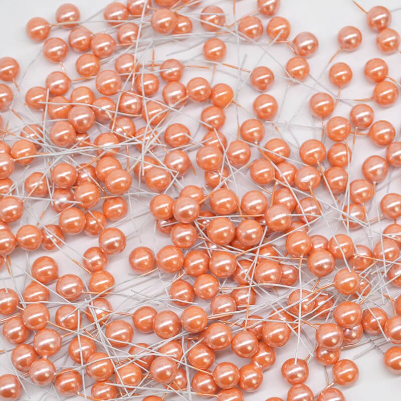 50 stuks Mini Schuim Meeldraden Bloemen Kunstmatige Pearl Cherry Bessen Wedding Christmas Party Decoratie DIY Geschenkdoos Krans Accessorie: F09