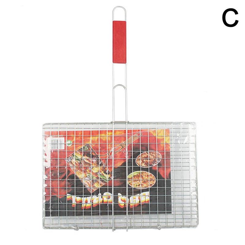 Draagbare Grillen Mand Non-stick Grillen Mand Bbq Barbecue Tool Grill Mesh Bbq Netto Voor Groente Steak Vlees Picknick par: Blue