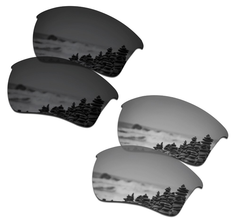 SmartVLT 2 Pairs Gepolariseerde Zonnebril Vervanging Lenzen voor Oakley Half Jacket 2.0 XL Stealth Zwart en Zilver Titanium