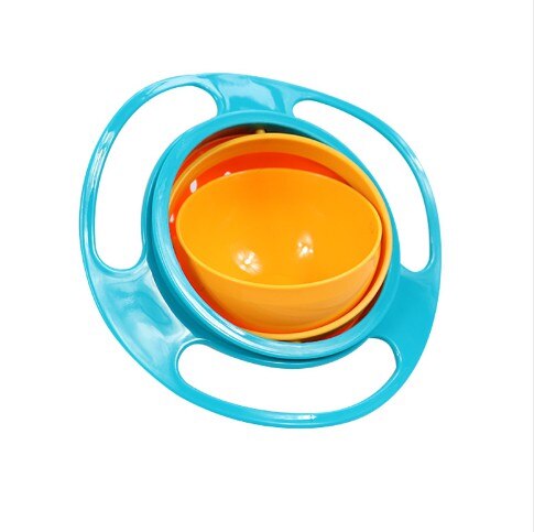 Universele Gyro Kom Praktische Kinderen Roterende Balans Kom Paraplu Kom 360 Roteren Spill-Proof Bowl Housekeeping Speelgoed: BLUE