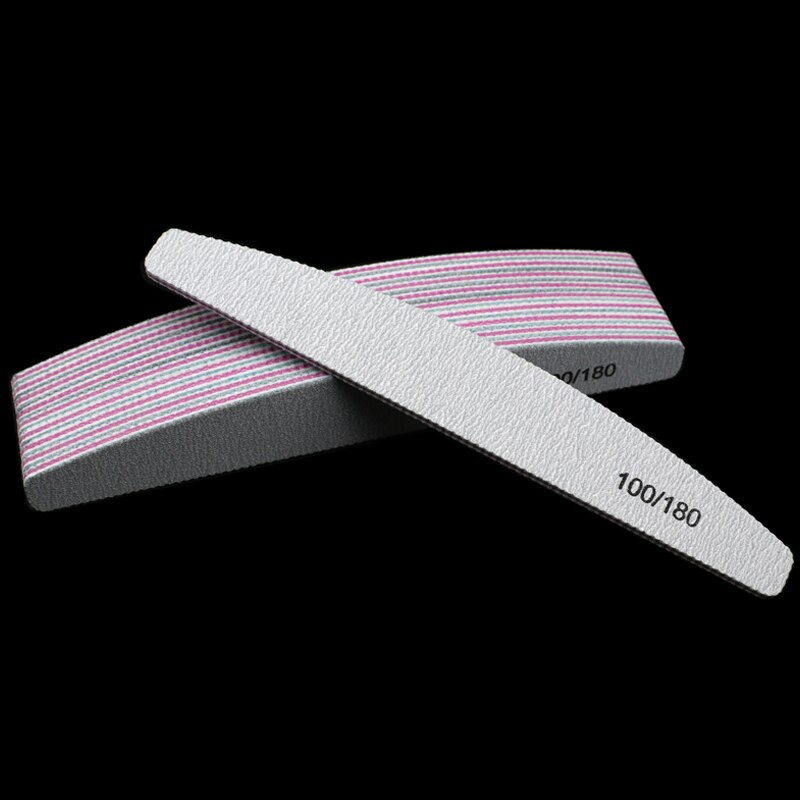 100 Stks/partij Professionele Nagelvijlen 100/180 Nail Art Schuren File Boot Stijl Nail Buffer Dubbelzijdig Manicure Nail Art Care tool