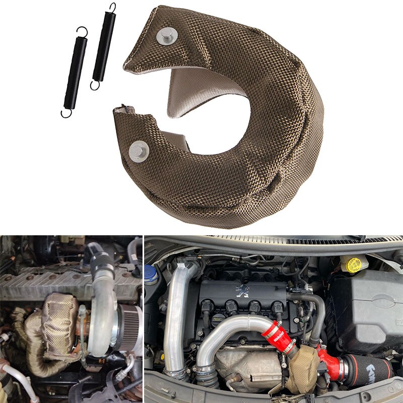 T3 Turbo Charger Car T3 Turbochargers Heat Shield Cover Blanket Wrap Glass Fiber Auto Car Cover Barrier With Fastener Springs
