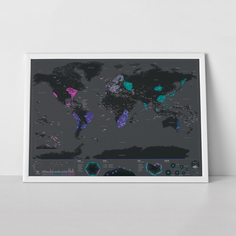 Scratch Map Black Travel Kraft Paper Maps For DIY Decoration Scrapbooking School Supplies Stationery