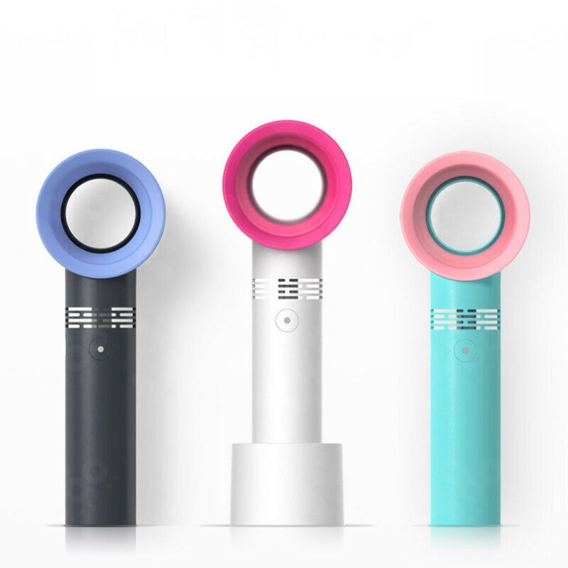 3 Speeds Fanless Cooling Mini Fan Personal USB Bladeless Fan Portable Hand Held Cooler Outdoor Office