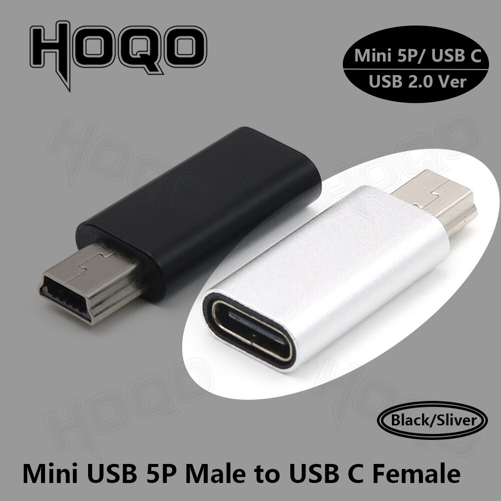 USB Type C Male to Mini USB Female Adapter Male USB C to USB Mini b Female/Male Adapter Data Charging Converter: Orange