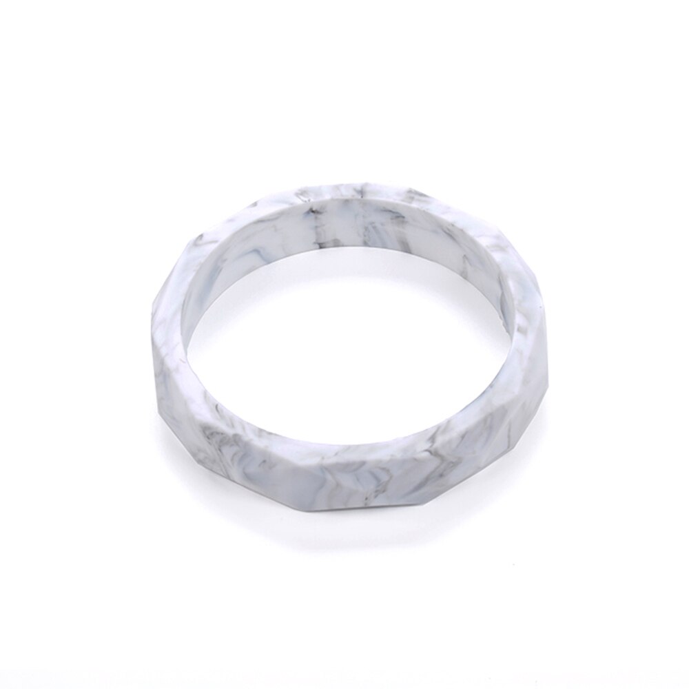 Lofca 1pc tandningsarmband silikon babyarmband bitring armband aldut storlek tuggleksak silikonpärlor amningssmycken: Marmor-