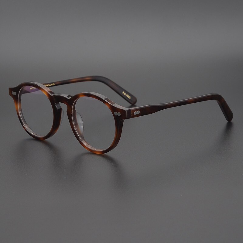 original MILTZEN retro optical eyewear acetate round glasses frame for men and women myopia reading eyeglasses: tortoise