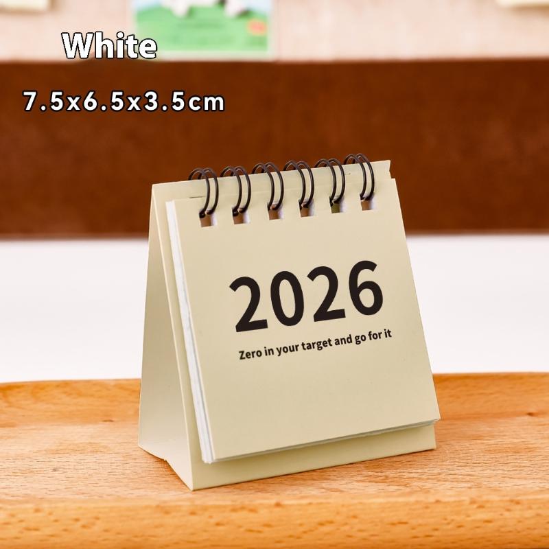 ★★★ Simple Desk Calendar Mini Portable Calendar Desktop Ornament Plan Small Desk Calendar: Yellow