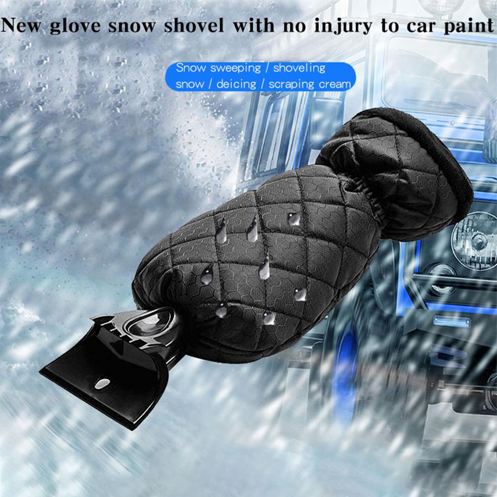 Ice Scraper Mitt 2 In 1 Winter Warm Gloves Snow Shovel Snow Brush Car Windshield Snow Scraper For Remove Snow/Frost/Ice