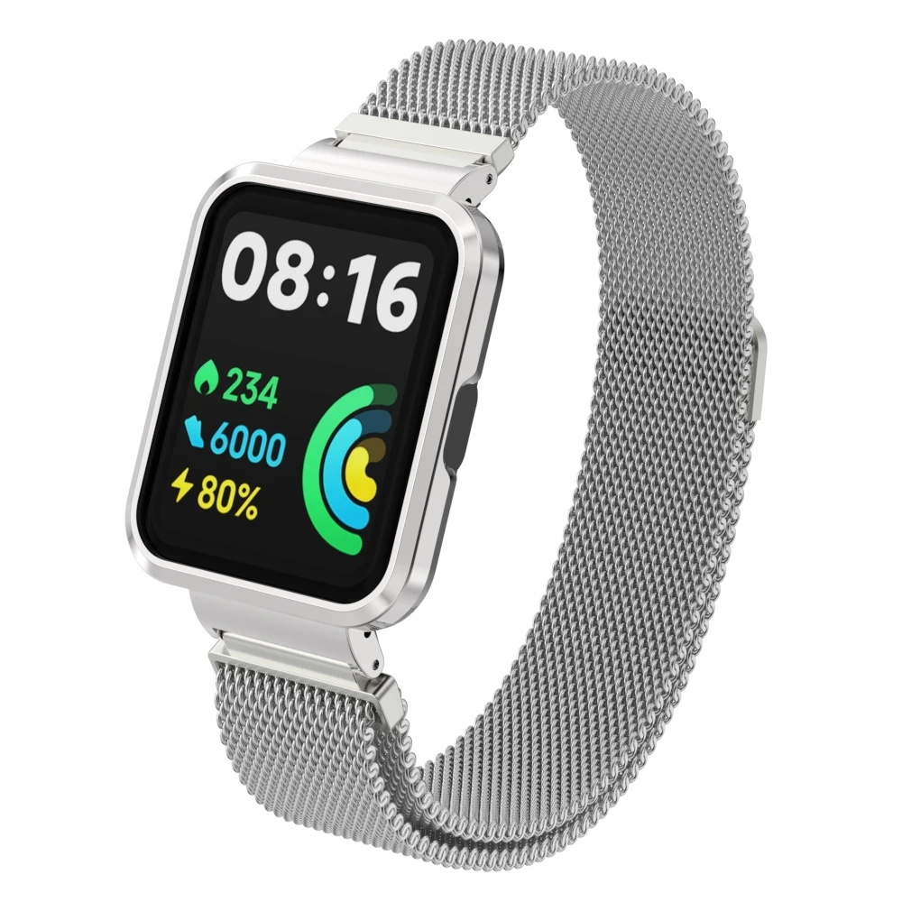 Milanese Band Voor Xiaomi Mi Watch Lite Smart Watch Metalen Frame Beschermer Case Armband Horlogeband Voor Redmi Watch 2 Lite Correa