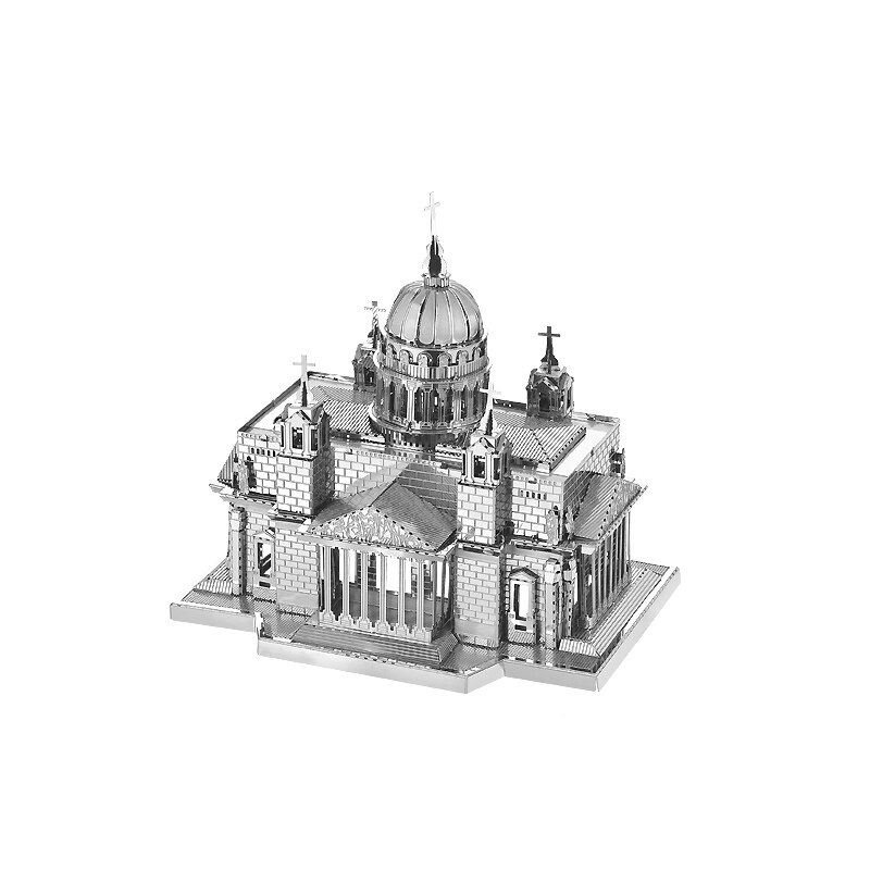 Architecture 3D Metal Puzzles World Famous Building Cathedral Tower Garden Bridge Jigsaw Construction Handmade Manual Toys