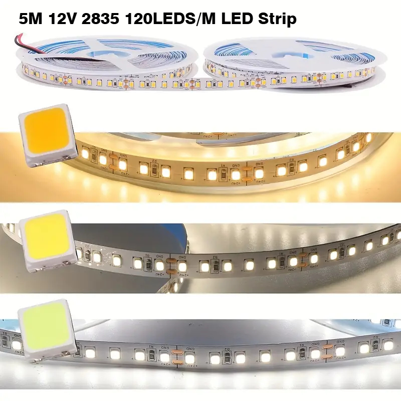 12v led-remsa smd 2835 1m 2m 3m 4m 5m led-remsa tejplampa 120 led /m 240 led/m varmvit flexibel remsa band heminredningslampa